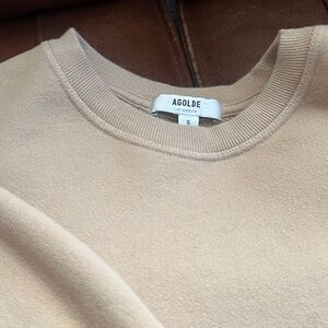Agolde Women's Beige Crew Neck Sweater
